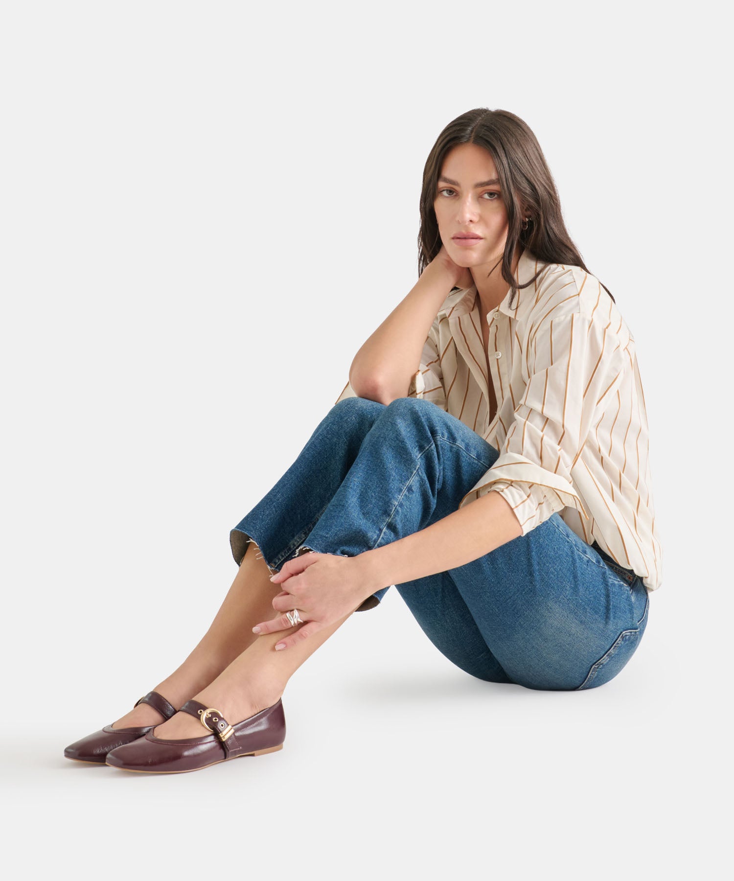 MIKEL BALLET FLATS PLUM LEATHER - view 2