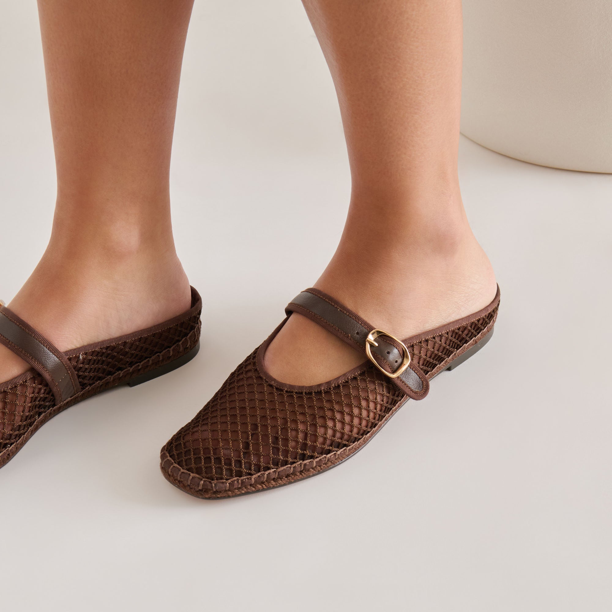 MILIE FLATS CHOCOLATE WOVEN MESH - view 2