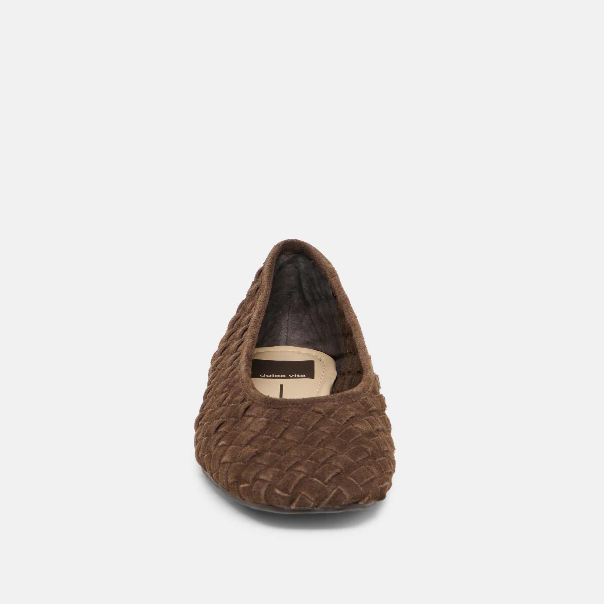 MYCAH BALLET FLATS DK BROWN WOVEN SUEDE - view 6