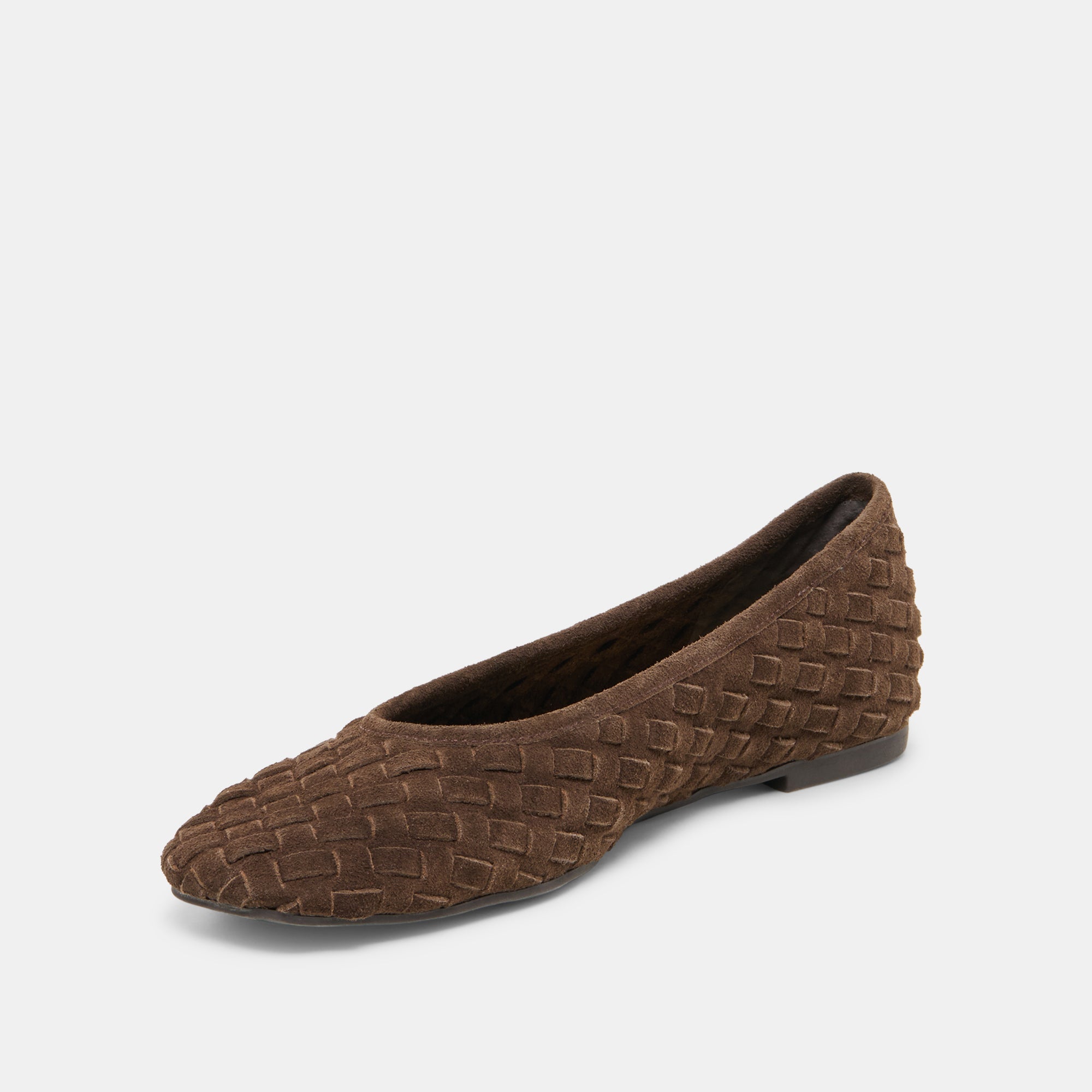 MYCAH BALLET FLATS DK BROWN WOVEN SUEDE - view 4