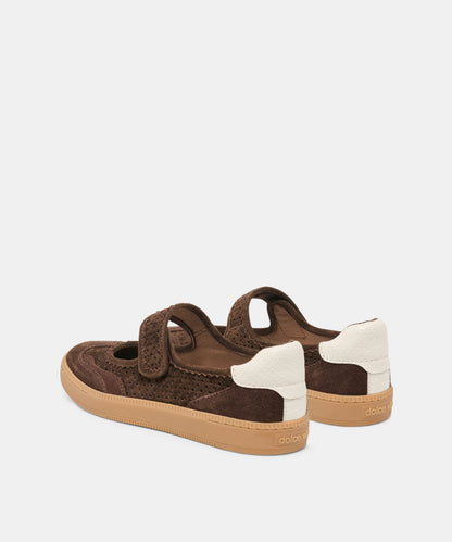 NANET SNEAKERS DK BROWN PERFORATED SUEDE