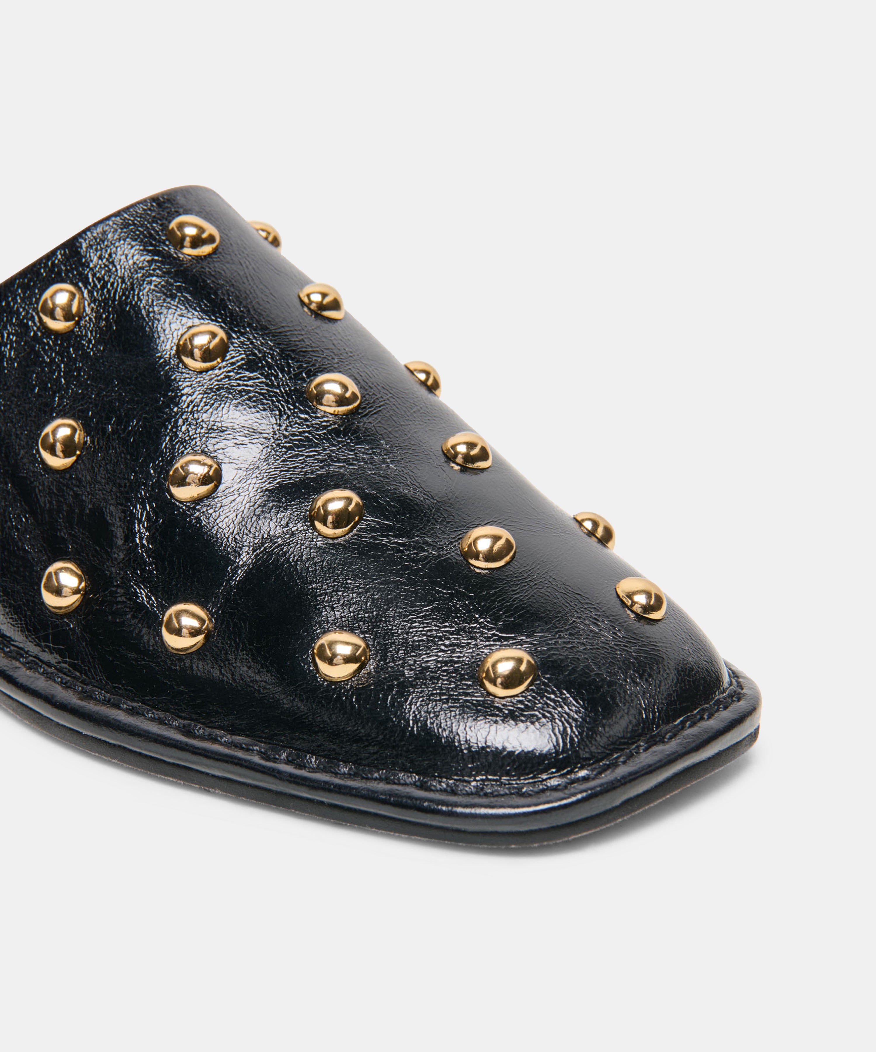 PHIRA STUD FLATS BLACK LEATHER - view 6