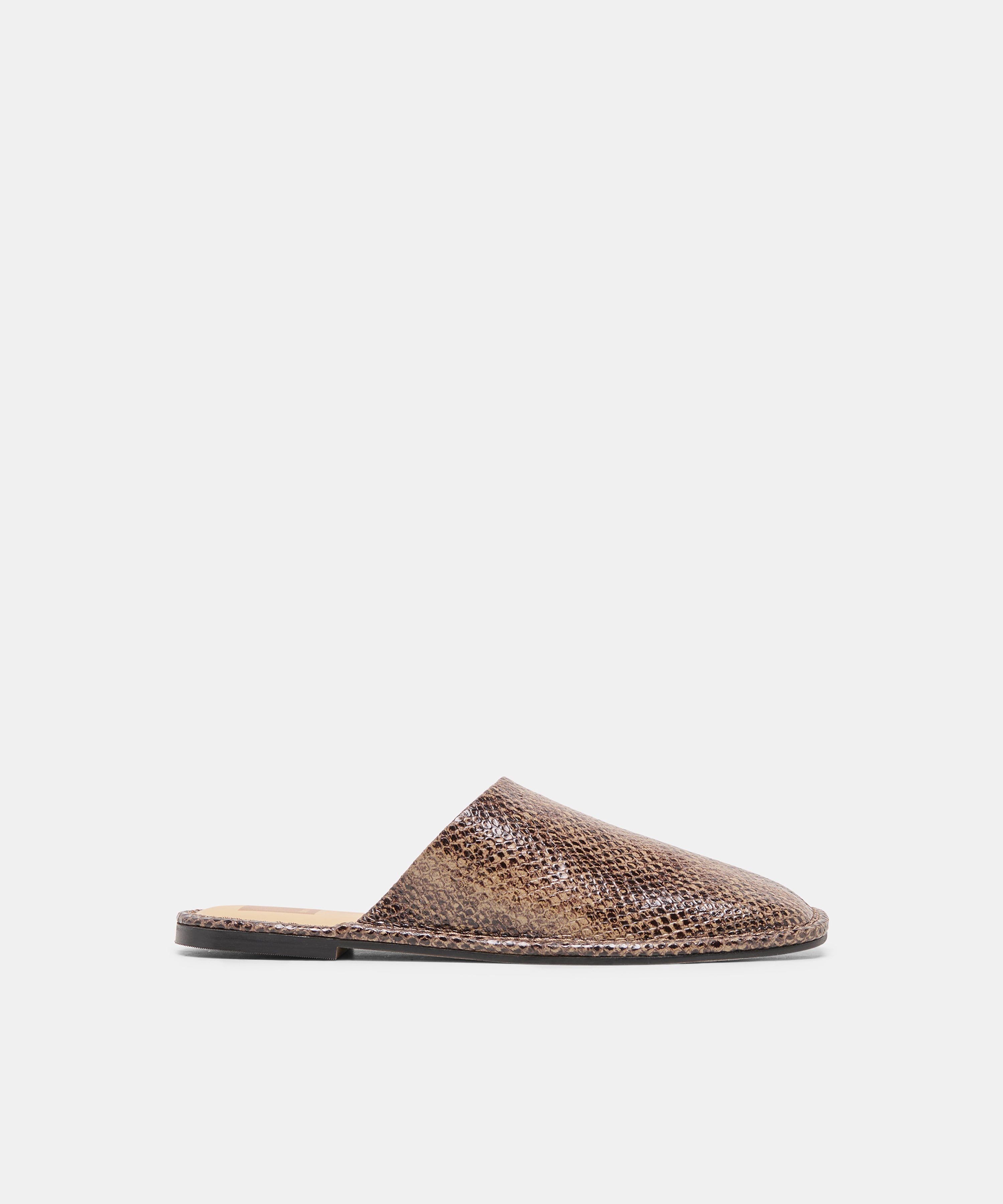 PHIRA FLATS SNAKE TAN EMBOSSED LEATHER