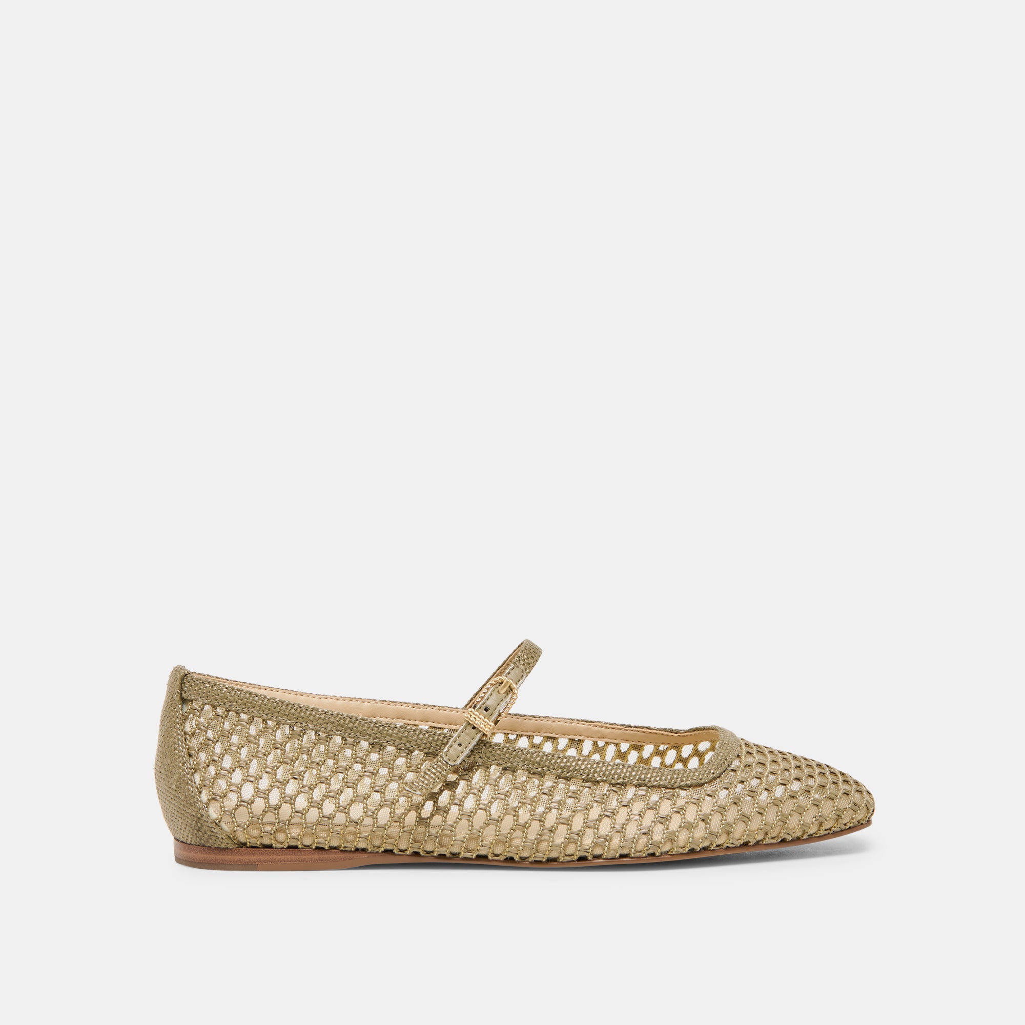 Reyes Olive Woven Raffia Ballet Flats | Dolce Vita