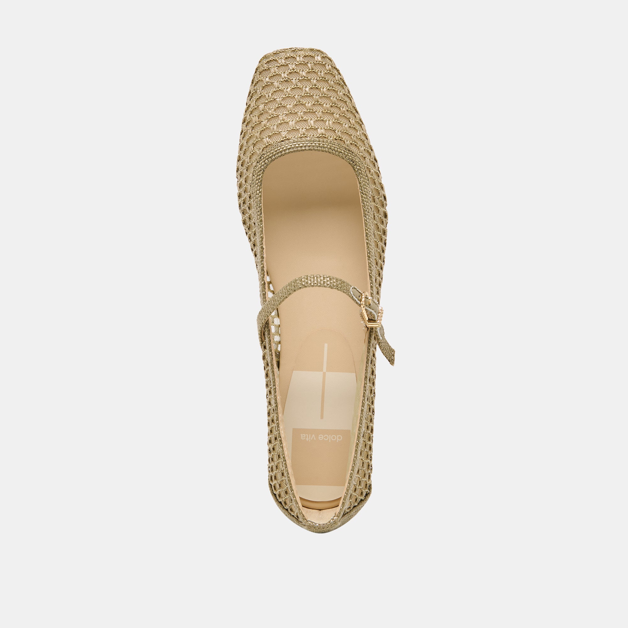 REYES BALLET FLATS OLIVE WOVEN RAFFIA