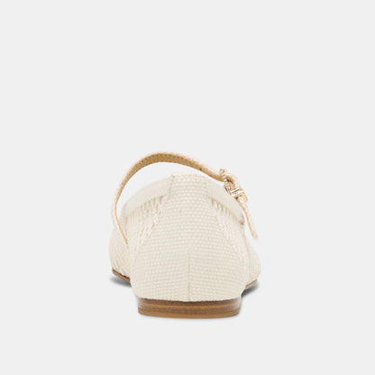REYES BALLET FLATS WHITE WOVEN RAFFIA