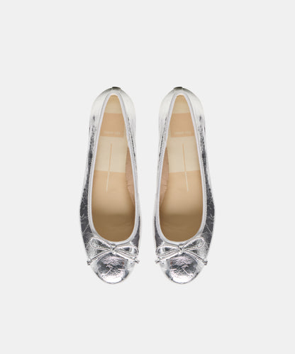 RITLA BALLET FLATS SILVER CRINKLE PATENT