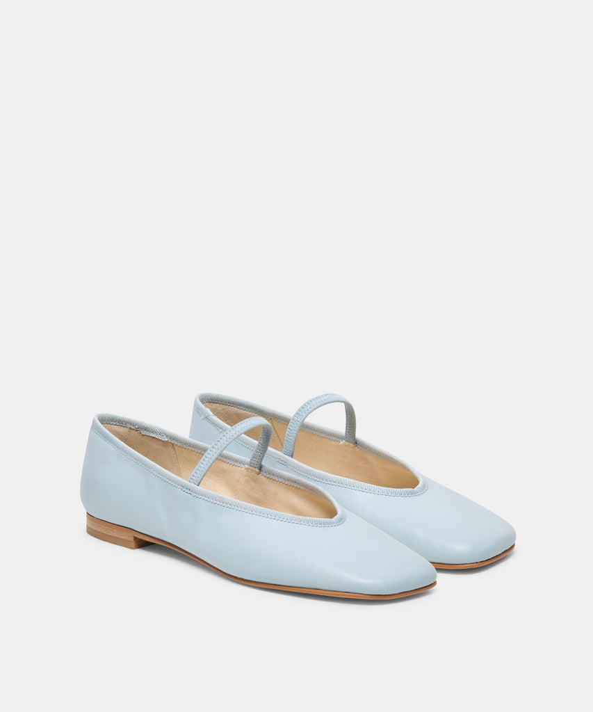 RONEN BALLET FLATS SKY BLUE LEATHER