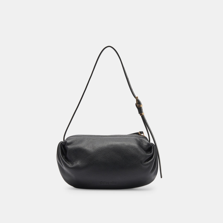 LIVI SHOULDER BAG BLACK LEATHER