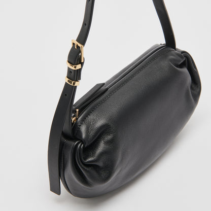 LIVI SHOULDER BAG BLACK LEATHER