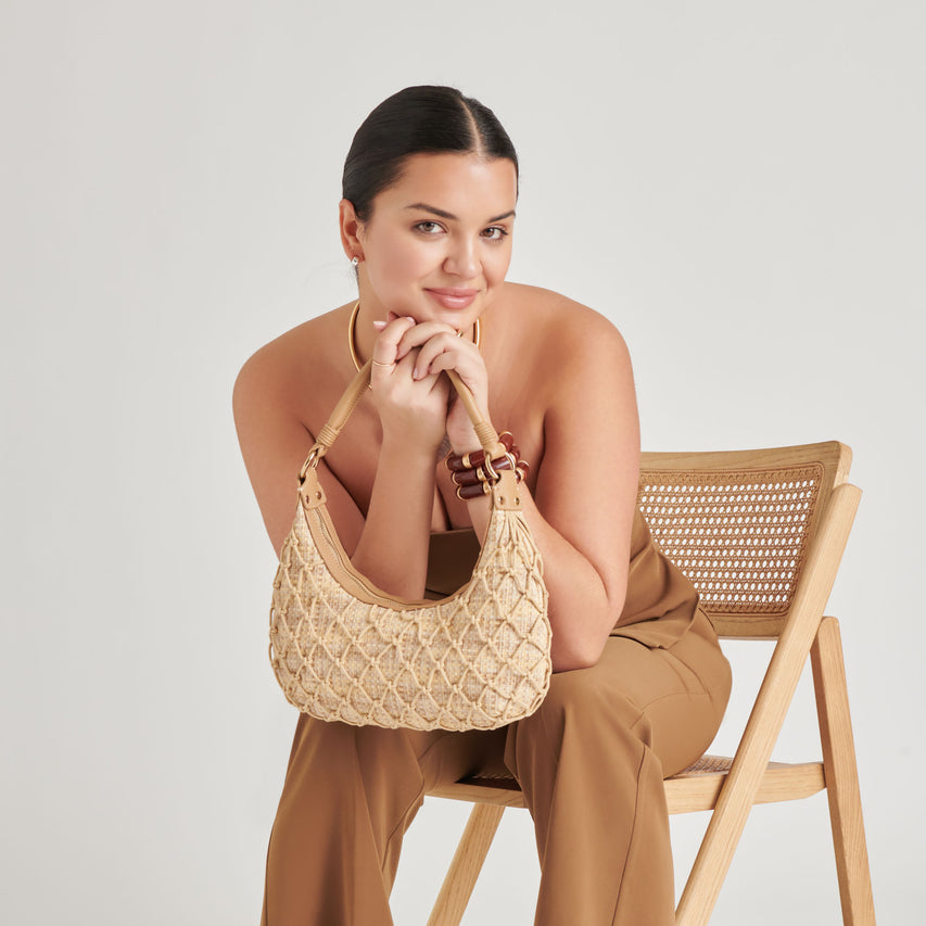 POSITANO SHOULDER BAG NATURAL RAFFIA