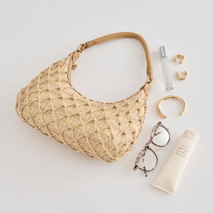 POSITANO SHOULDER BAG NATURAL RAFFIA