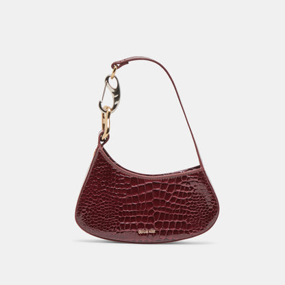 SILVIE SHOULDER BAG WINE CROCO STELLA