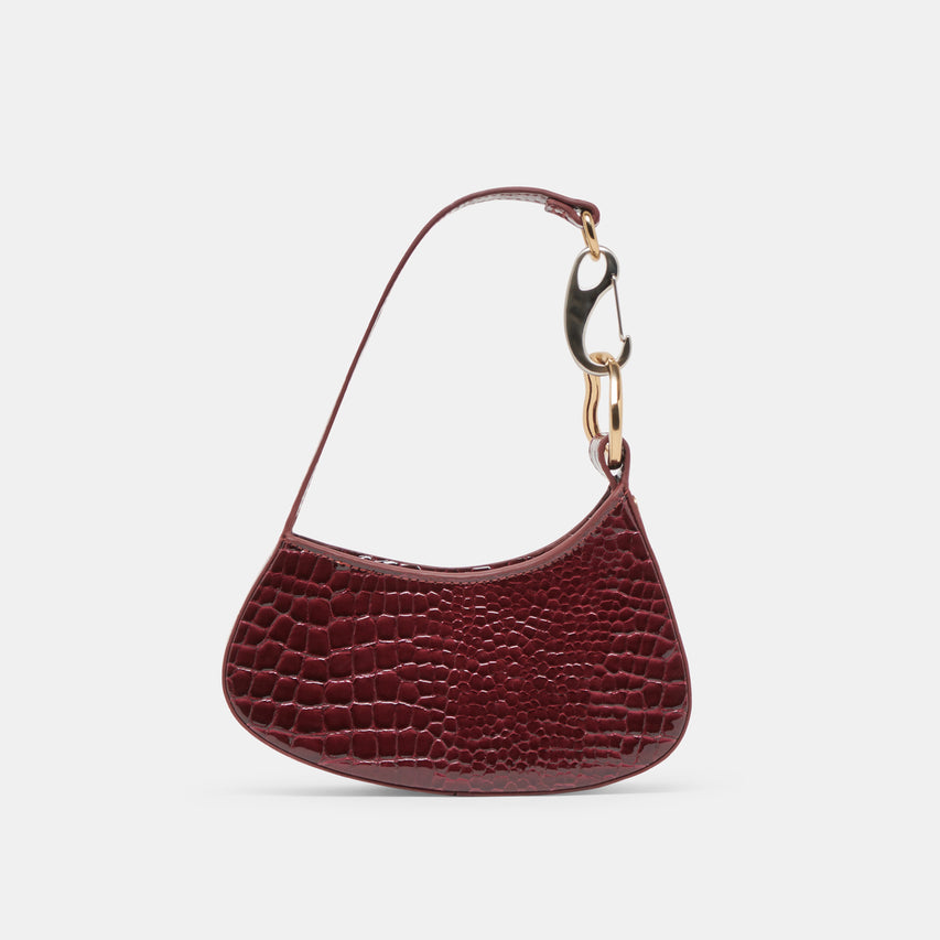 SILVIE SHOULDER BAG WINE CROCO STELLA