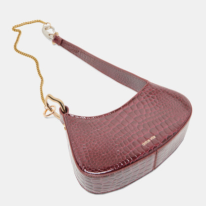 SILVIE SHOULDER BAG WINE CROCO STELLA