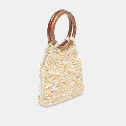 ALLEGRA HANDBAG NATURAL SEQUIN