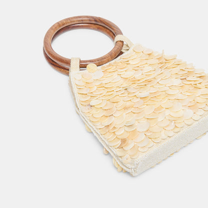 ALLEGRA HANDBAG NATURAL SEQUIN