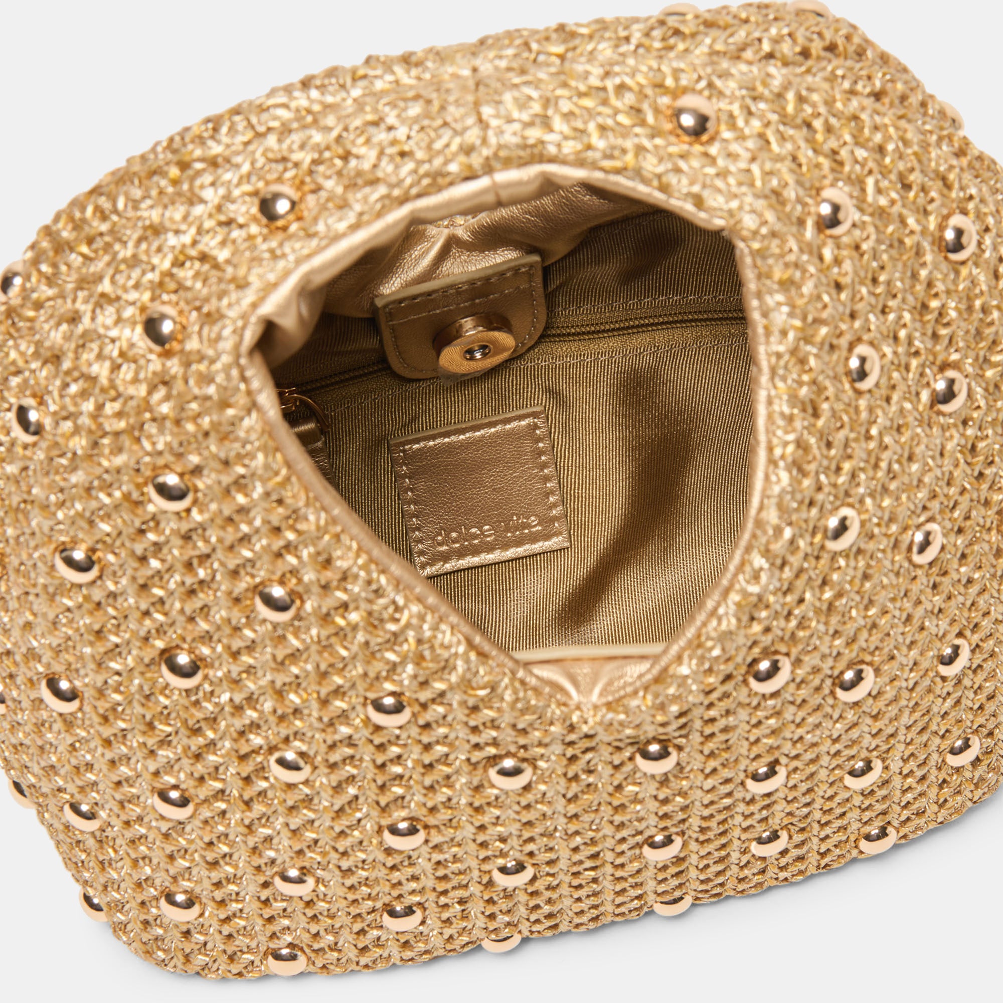 DAHLIA HANDBAG GOLD RAFFIA - view 6