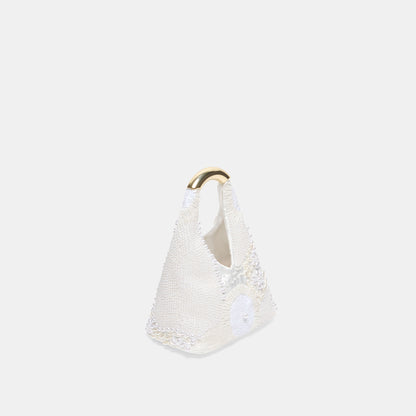 EVELISE MINI HANDBAG WHITE PEARL SATIN