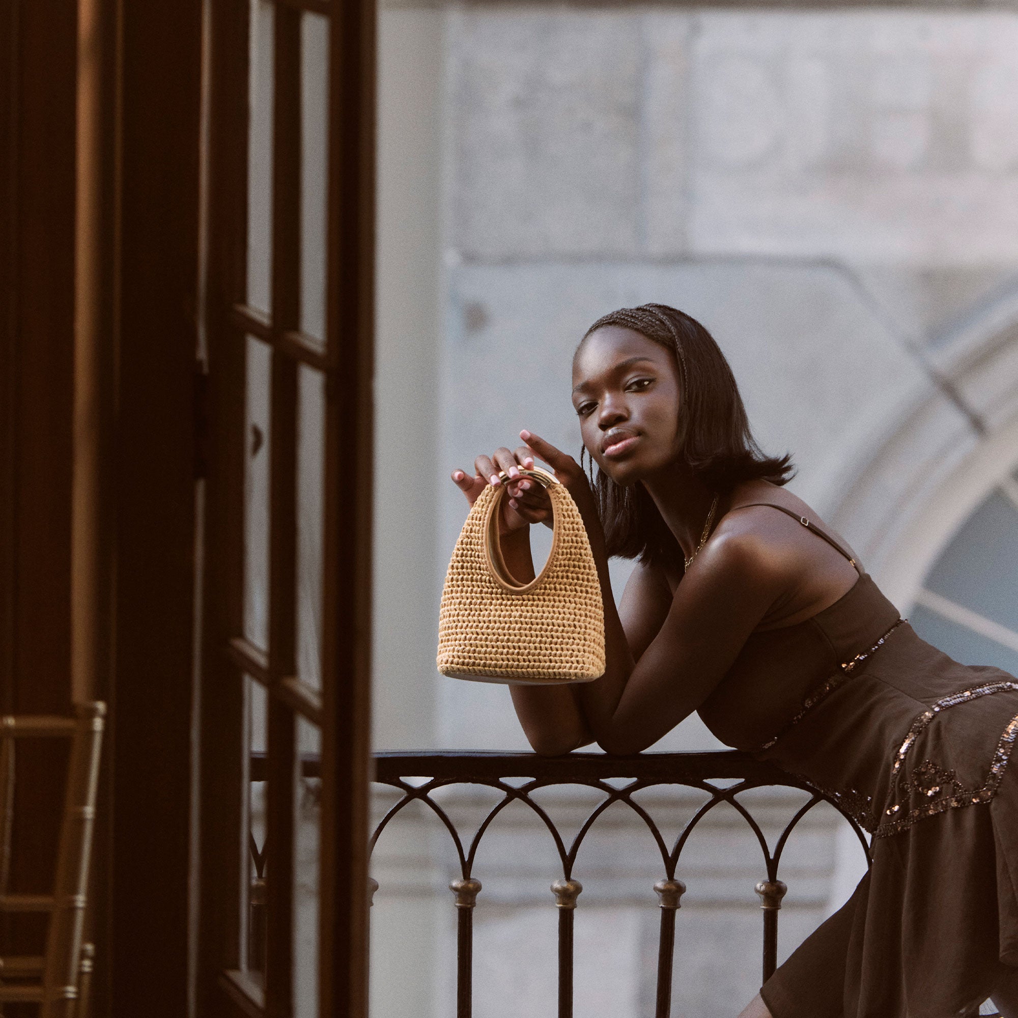 EVELISE HANDBAG NATURAL RAFFIA - view 5