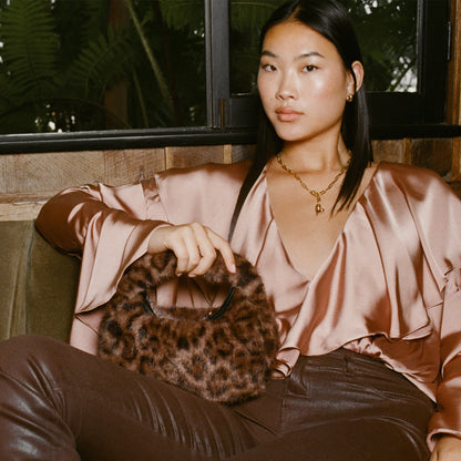 FRANKIE HANDBAG LEOPARD PLUSH