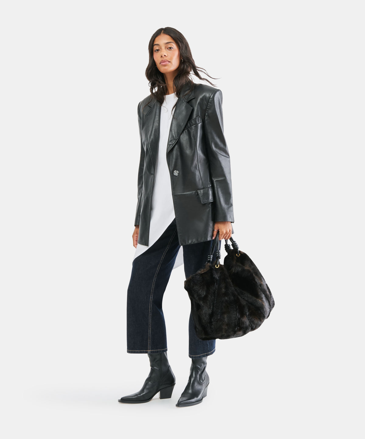 LILEE TOTE ESPRESSO FAUX FUR - view 4