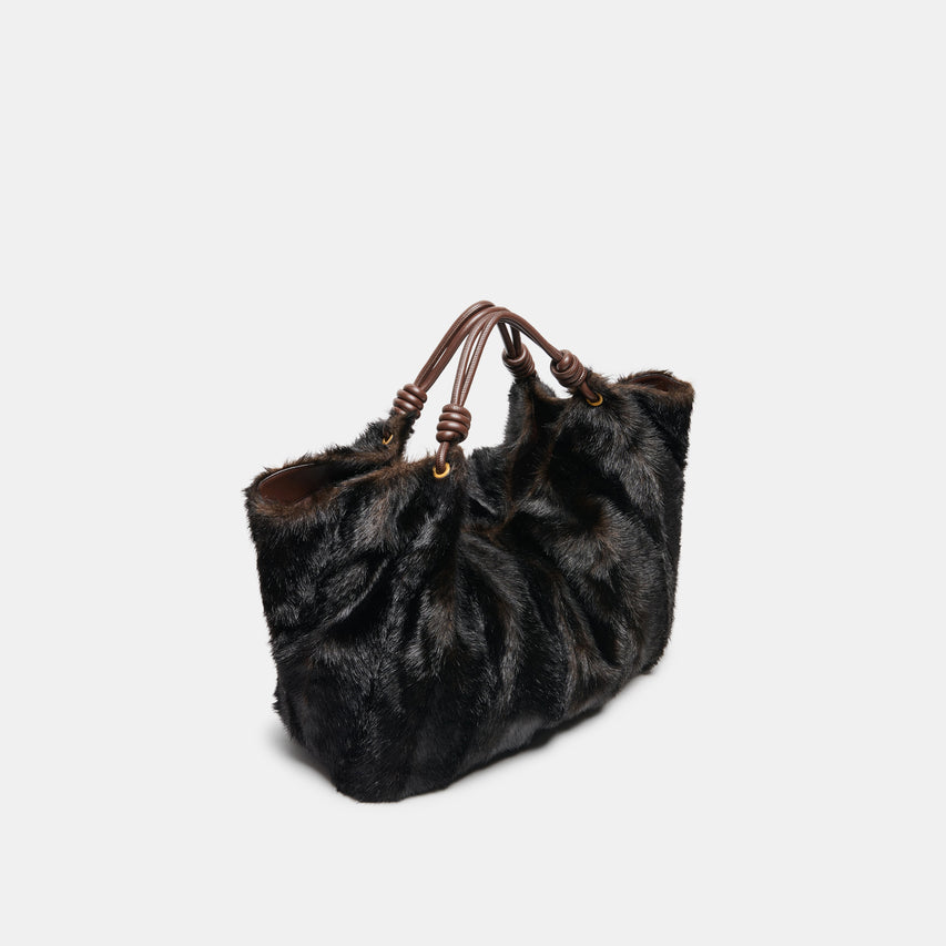 LILEE TOTE ESPRESSO FAUX FUR