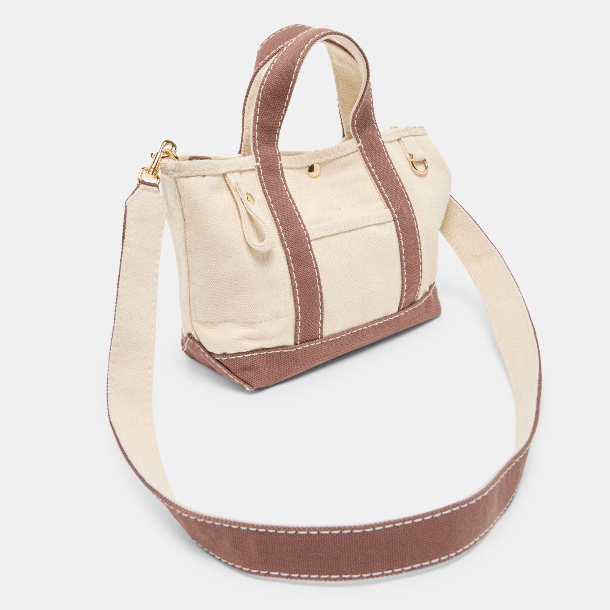 LUNEA HANDBAG NATURAL CHOCOLATE CANVAS - view 6