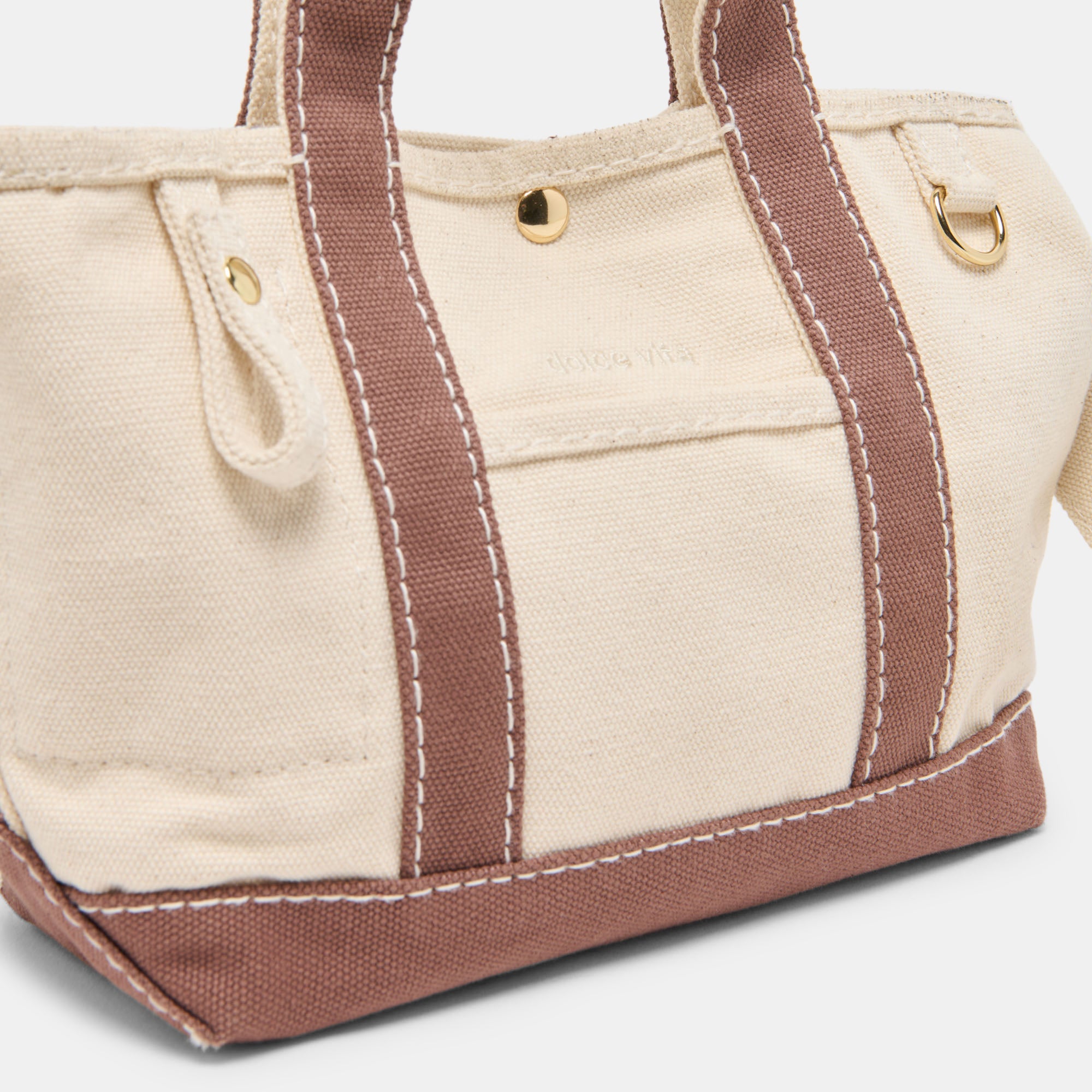 LUNEA HANDBAG NATURAL CHOCOLATE CANVAS - view 3