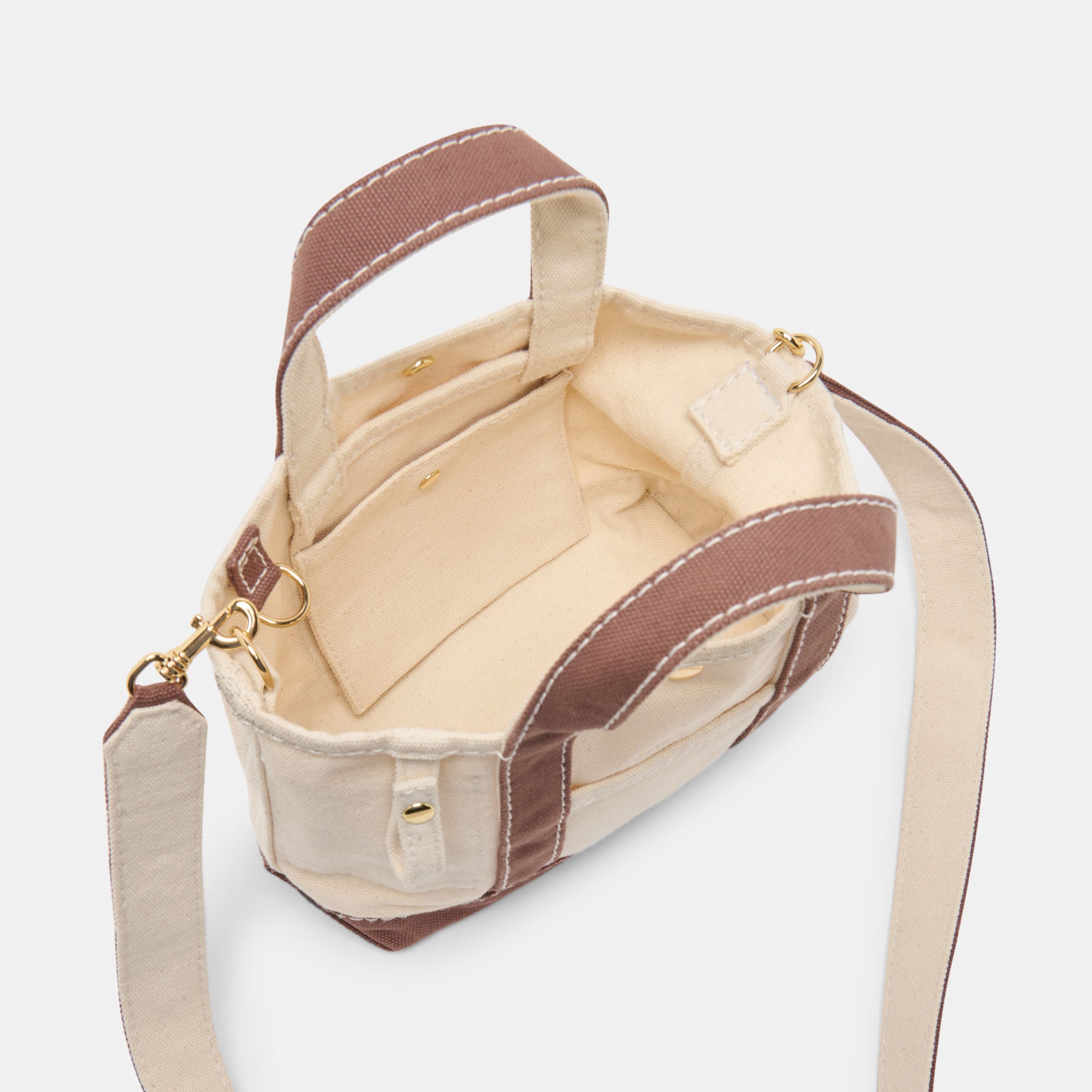 LUNEA HANDBAG NATURAL CHOCOLATE CANVAS - view 5