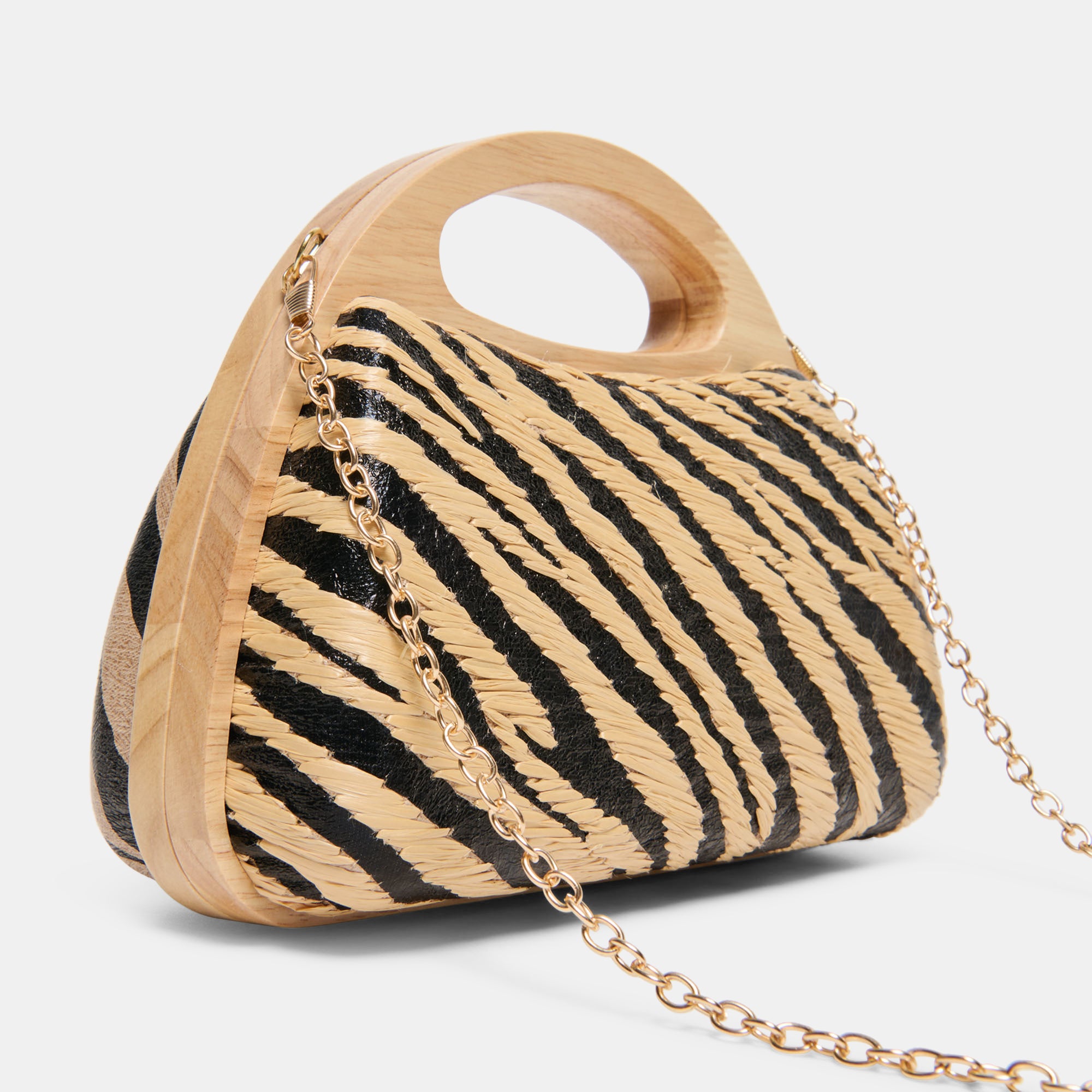 MAELIE HANDBAG BLACK NATURAL ZEBRA RAFFIA - view 7