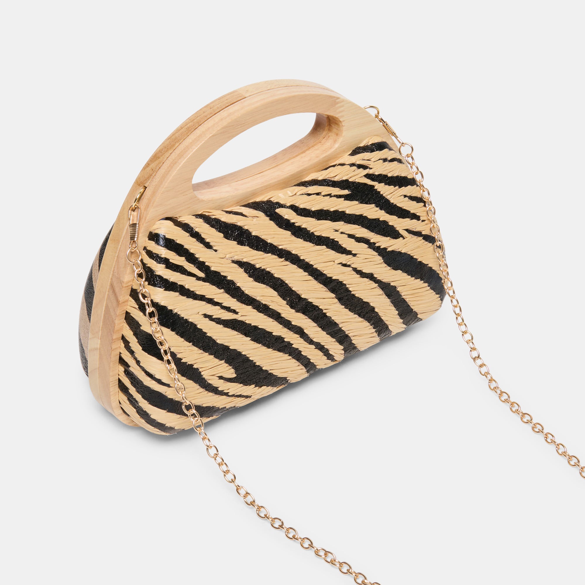 MAELIE HANDBAG BLACK NATURAL ZEBRA RAFFIA - view 8