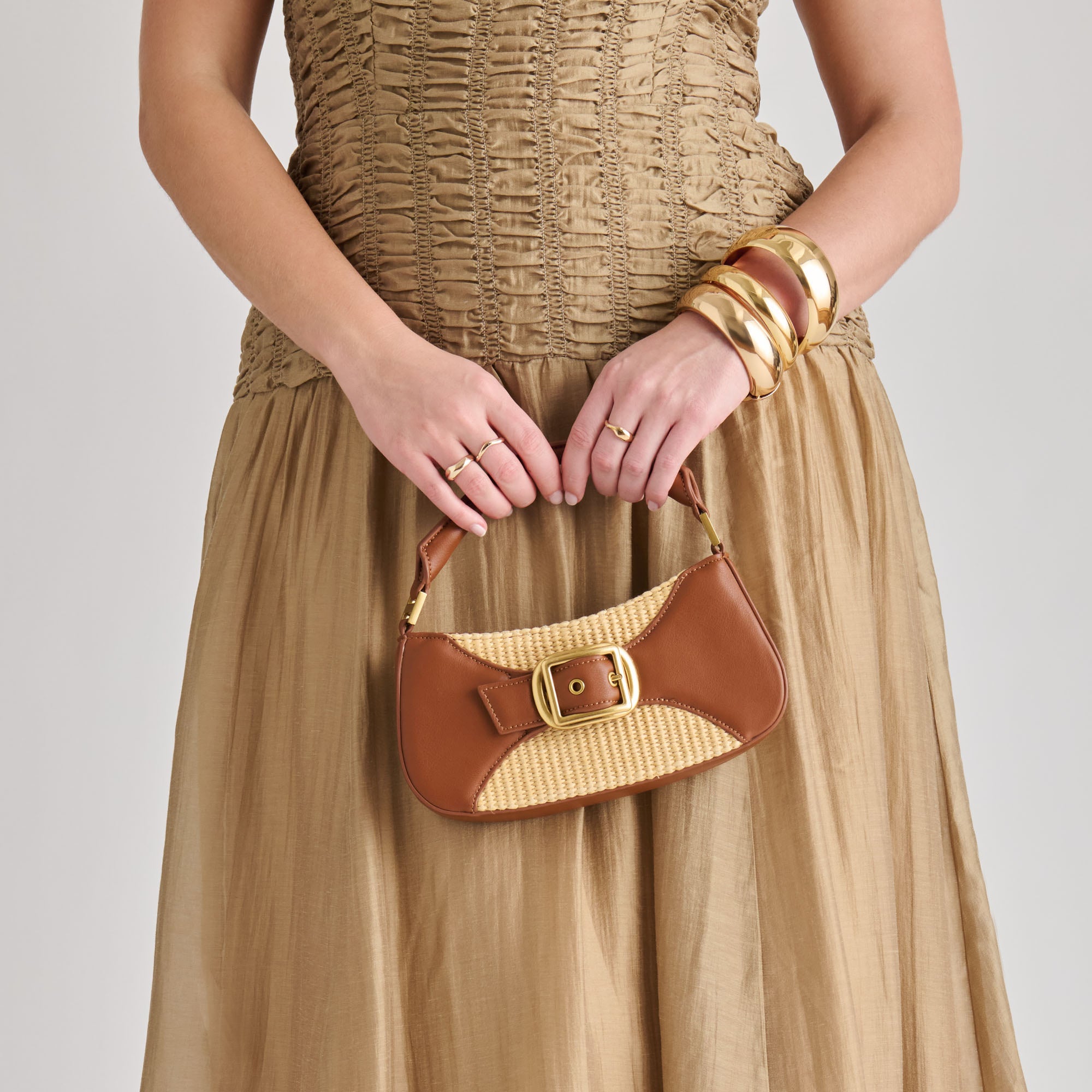 NUALA RAFFIA HANDBAG SADDLE STELLA - view 4