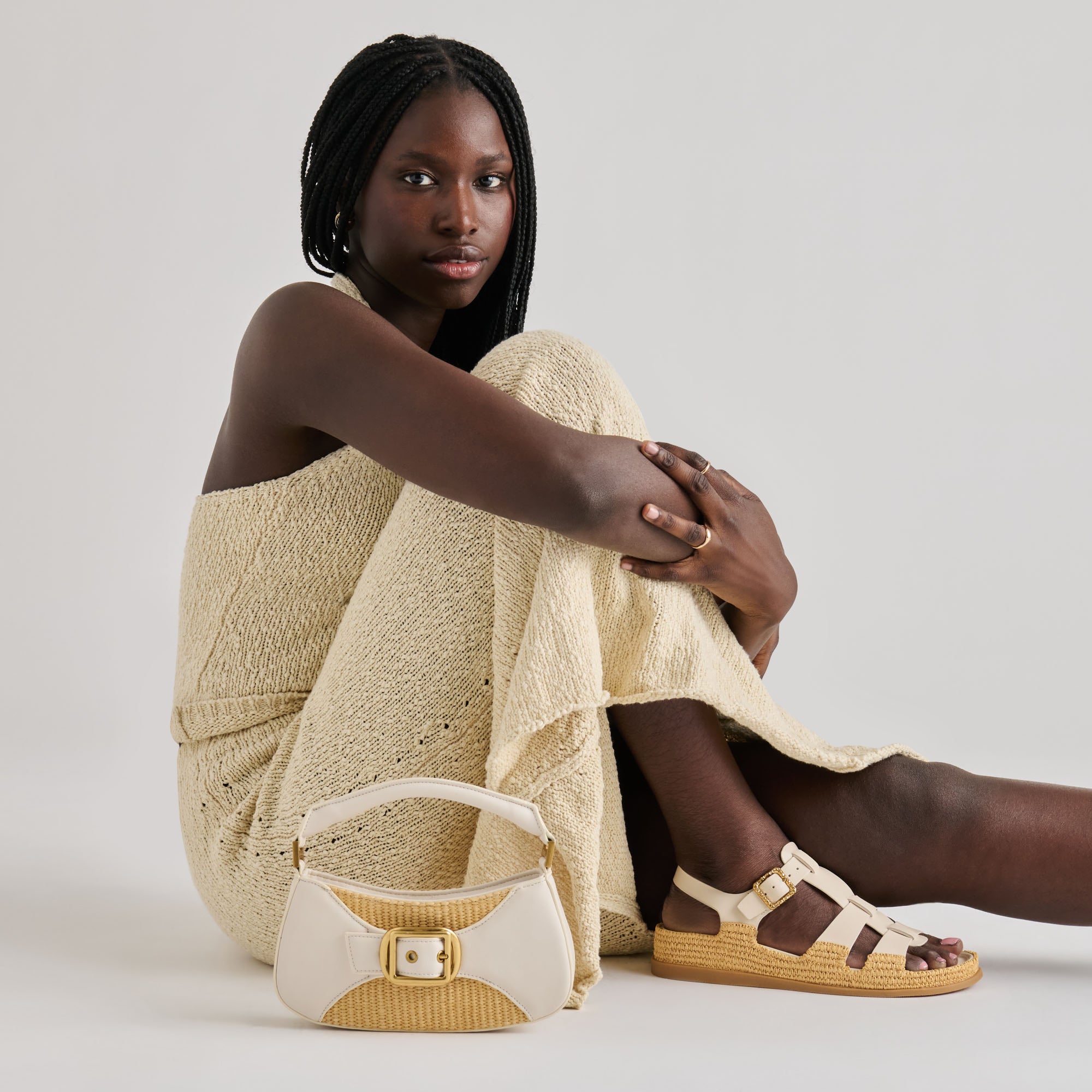 NUALA RAFFIA HANDBAG WHITE STELLA - view 2