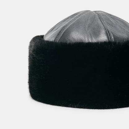 FAUX FUR CUFF HAT BLACK