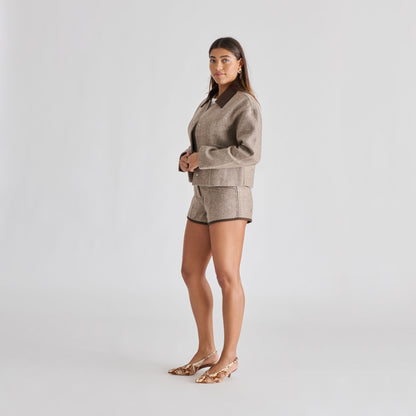 ALENNA HEELS BROWN SNAKE CALF HAIR