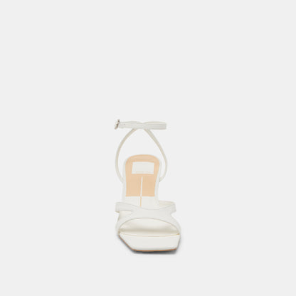 BECKI HEELS TRUE WHITE LEATHER