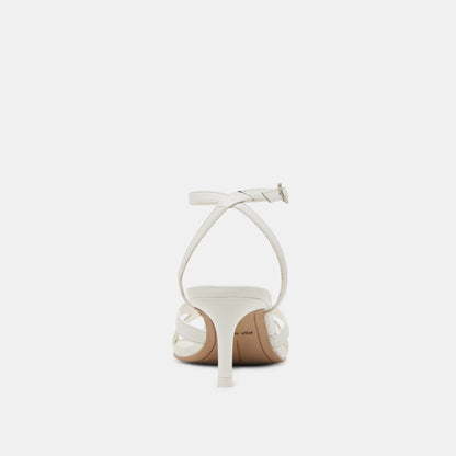 BECKI HEELS TRUE WHITE LEATHER