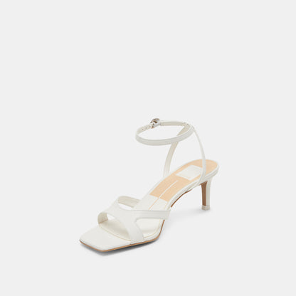 BECKI HEELS TRUE WHITE LEATHER