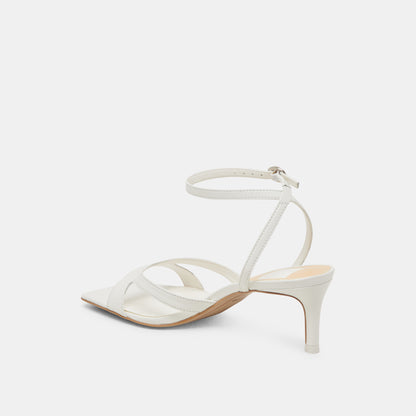 BECKI HEELS TRUE WHITE LEATHER