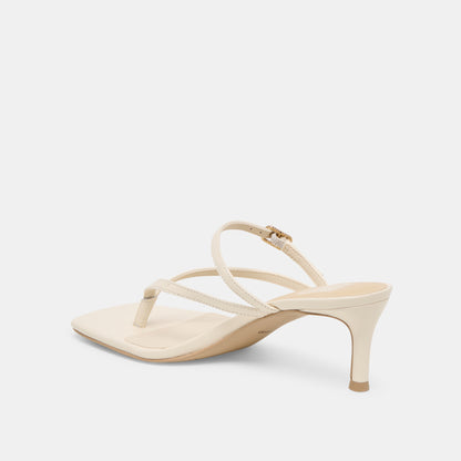 BIAGA HEELS OFF WHITE LEATHER