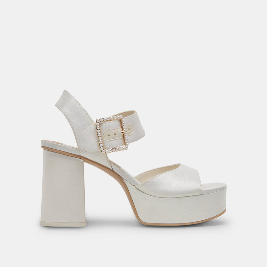 BOBBY PEARL HEELS WHITE PEARLS - re:vita