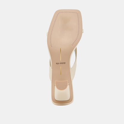 BREVEL WIDE HEELS BONE LEATHER