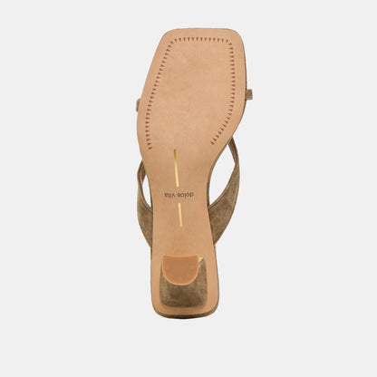 BREVEL HEELS OLIVE SUEDE