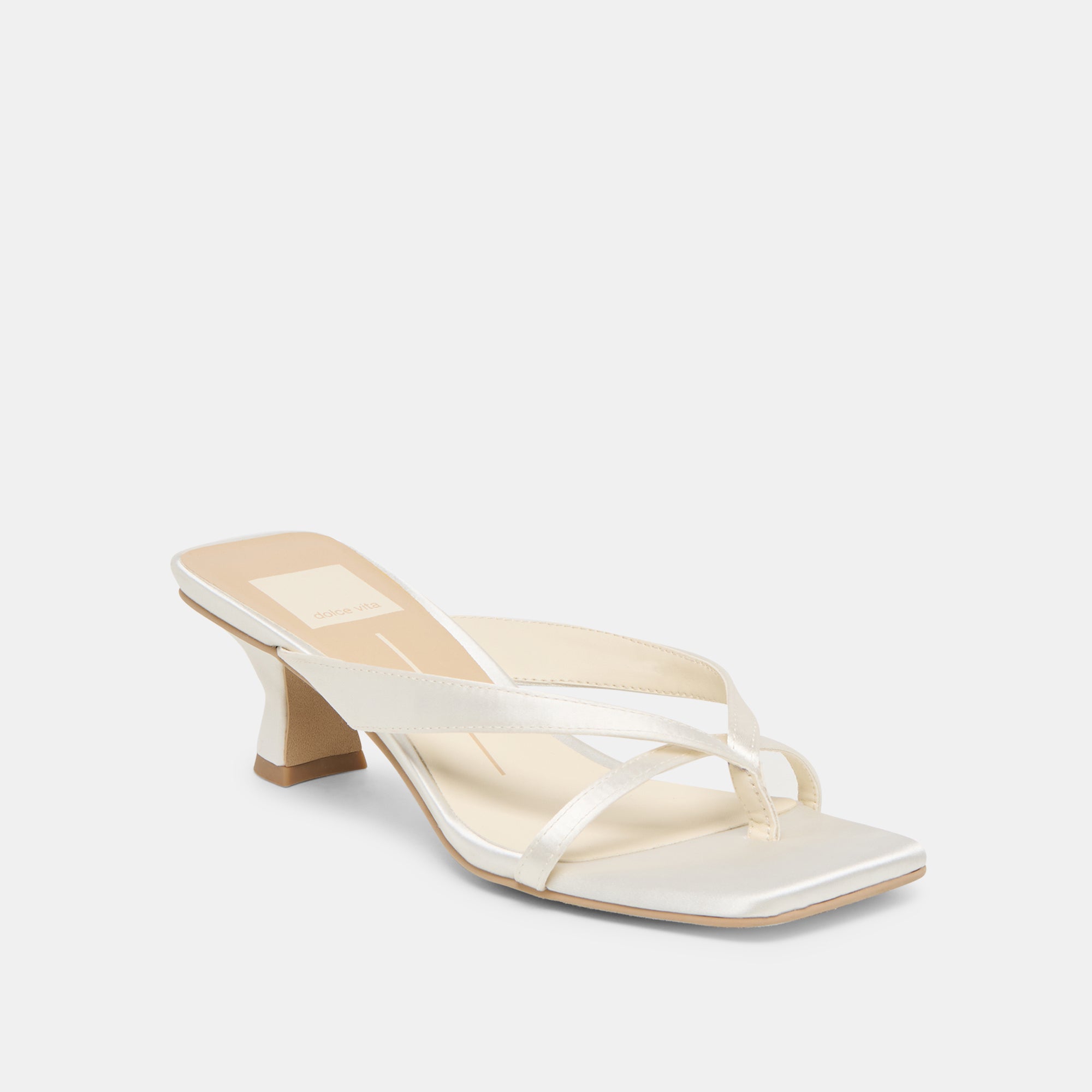 BREVEL WIDE HEELS TRUE WHITE SATIN - view 2