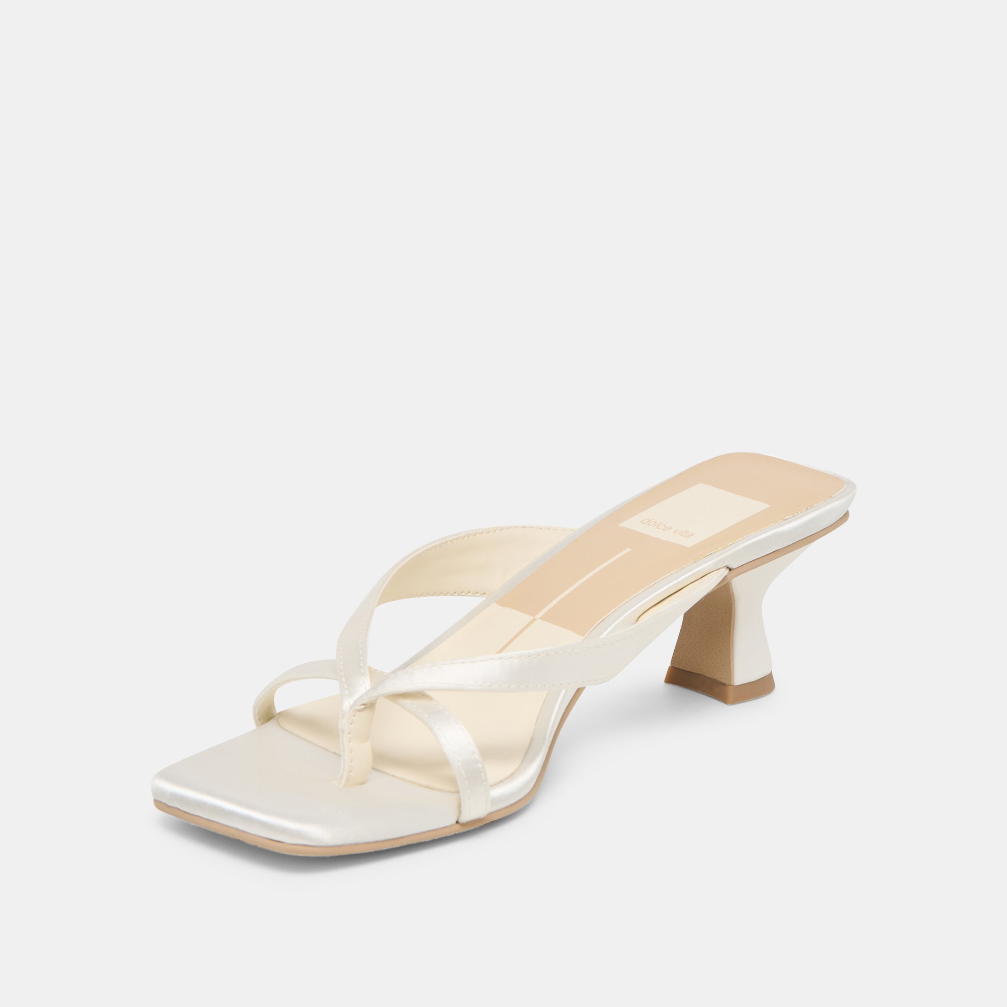 BREVEL WIDE HEELS TRUE WHITE SATIN - view 4