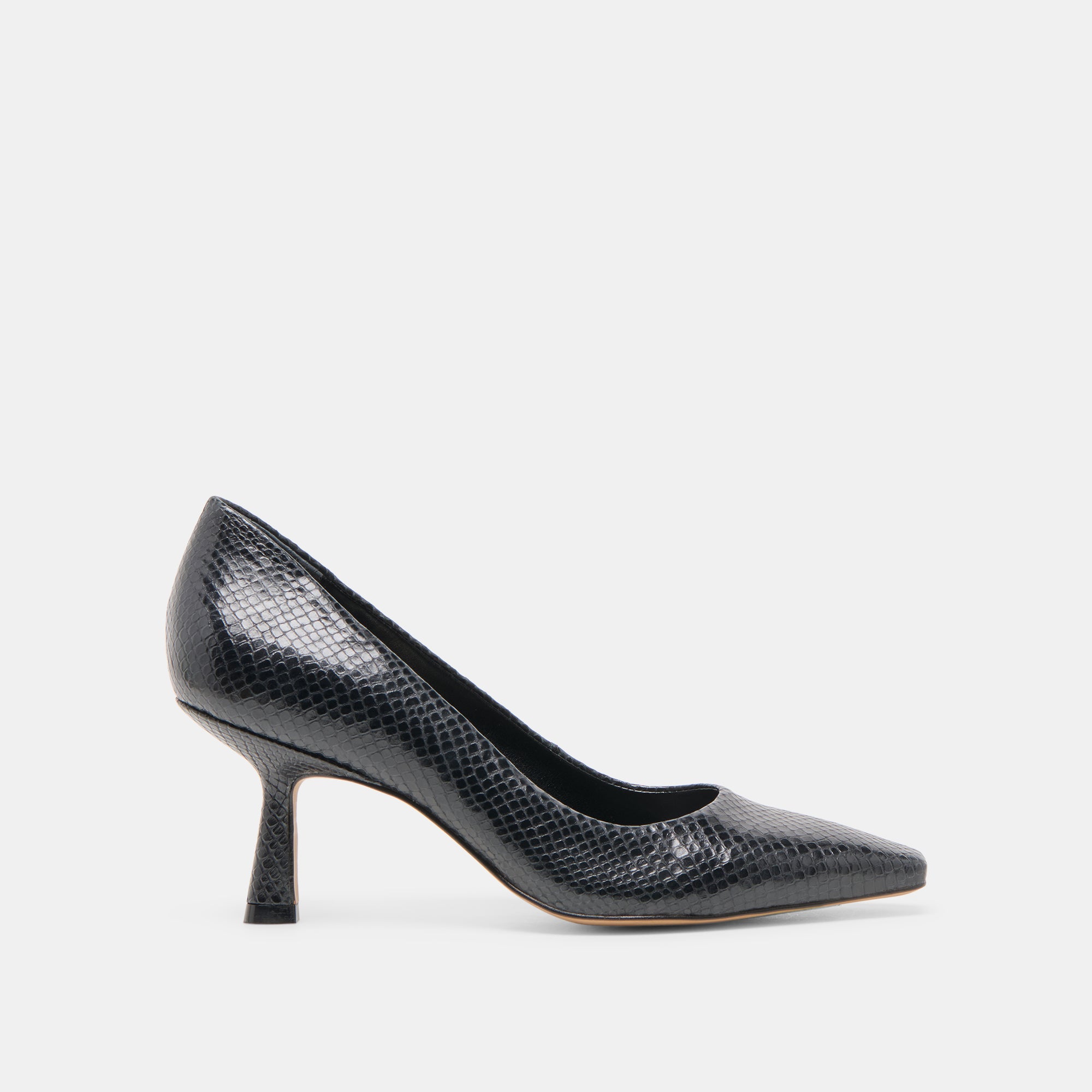 Briona Onyx Embossed Leather Heels | Dolce Vita