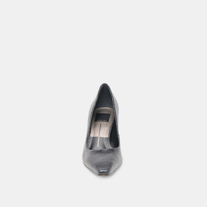 BRIONA HEELS ONYX EMBOSSED LEATHER