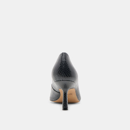 BRIONA HEELS ONYX EMBOSSED LEATHER