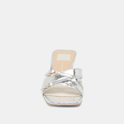 BRYANT HEELS SILVER DISTRESSED LEATHER